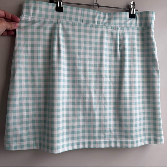 Bermuda Sands Golf Skort Size Large, Aqua Gingham, EUC - Picture 7 of 8